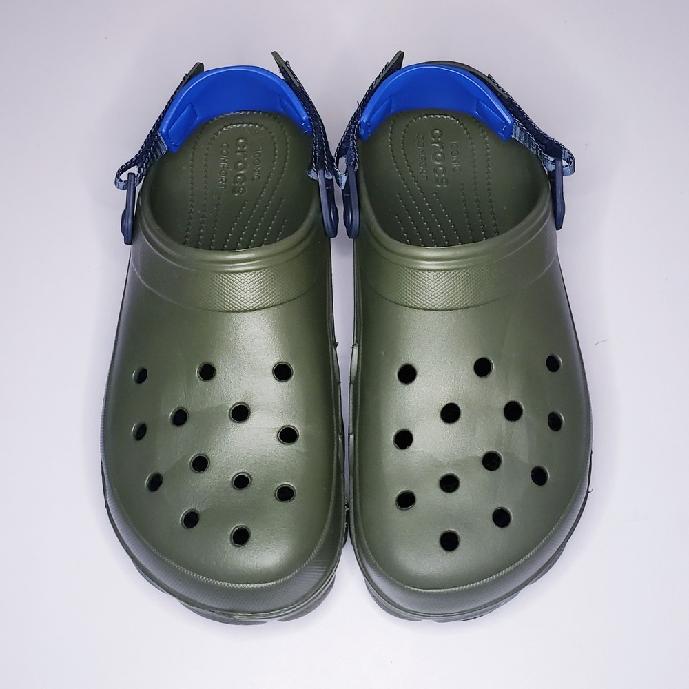 Crocs Iconic Comfort Off Road Green/Gray Slip On Sport Sandals Mens 13
